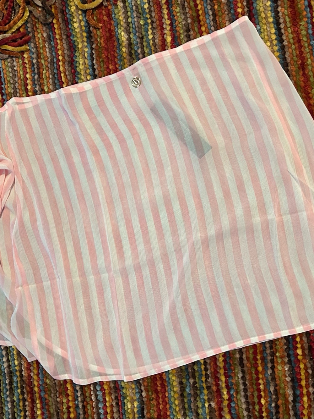 Victoria's Secret classic Pink and White Striped Swim Sarong size medium NWT - Picture 3 of 8